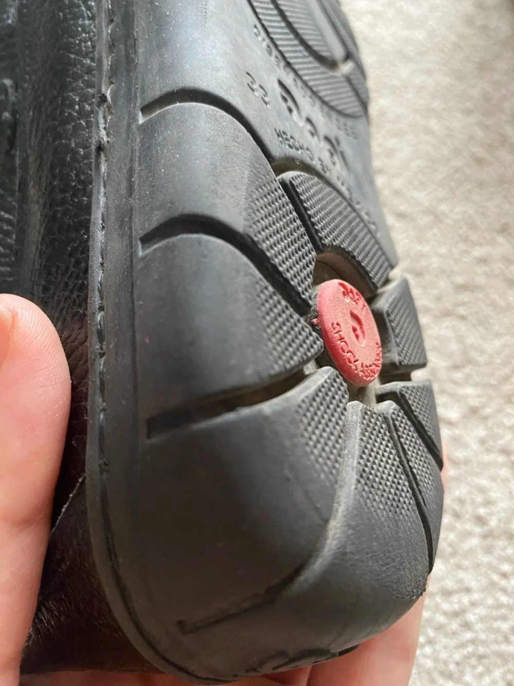 Kids Black Leather Velcro Shoes